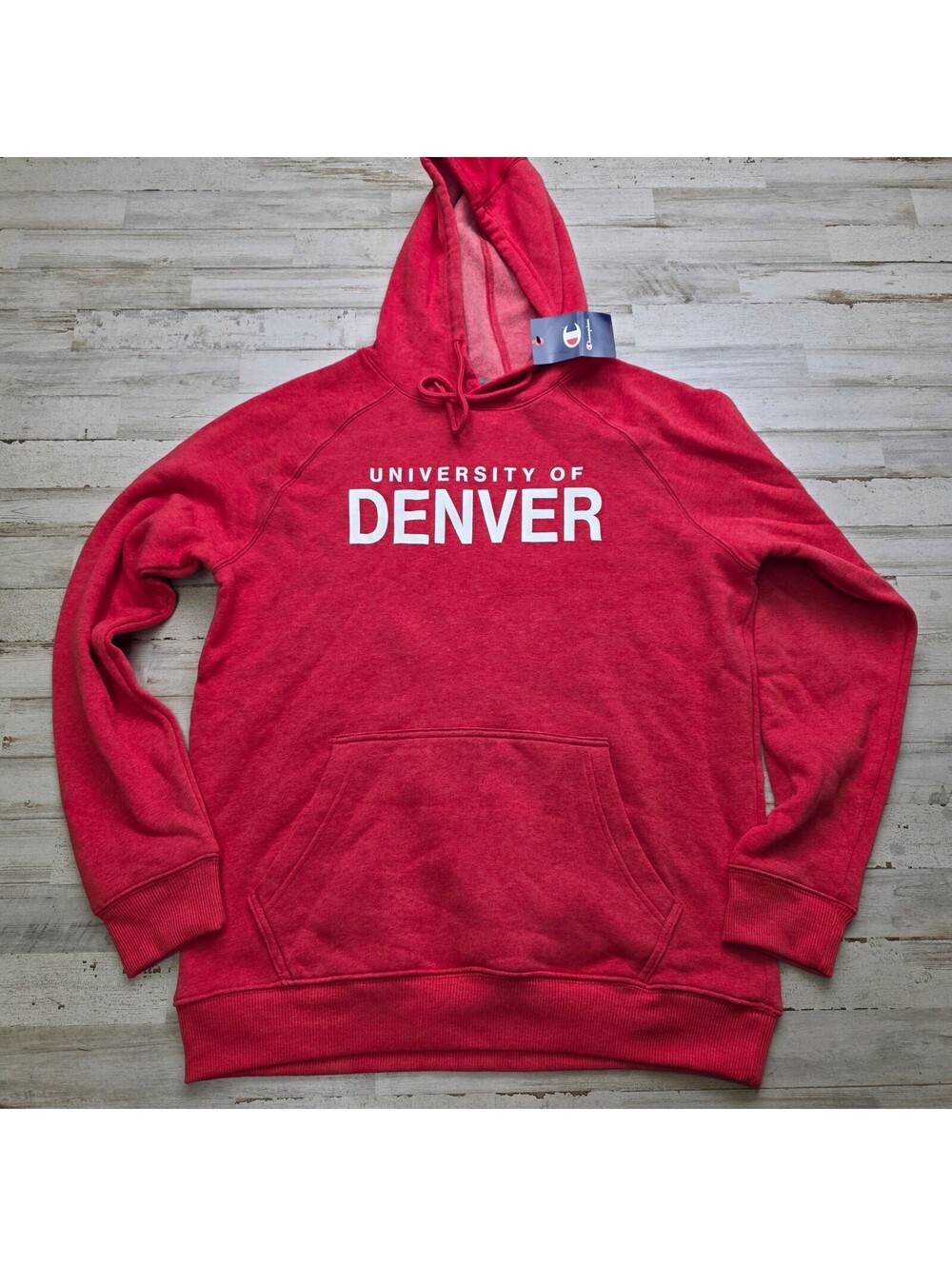 Champion University of Denver Hoodie Adult M Red Pullover Sweatshirt NWT